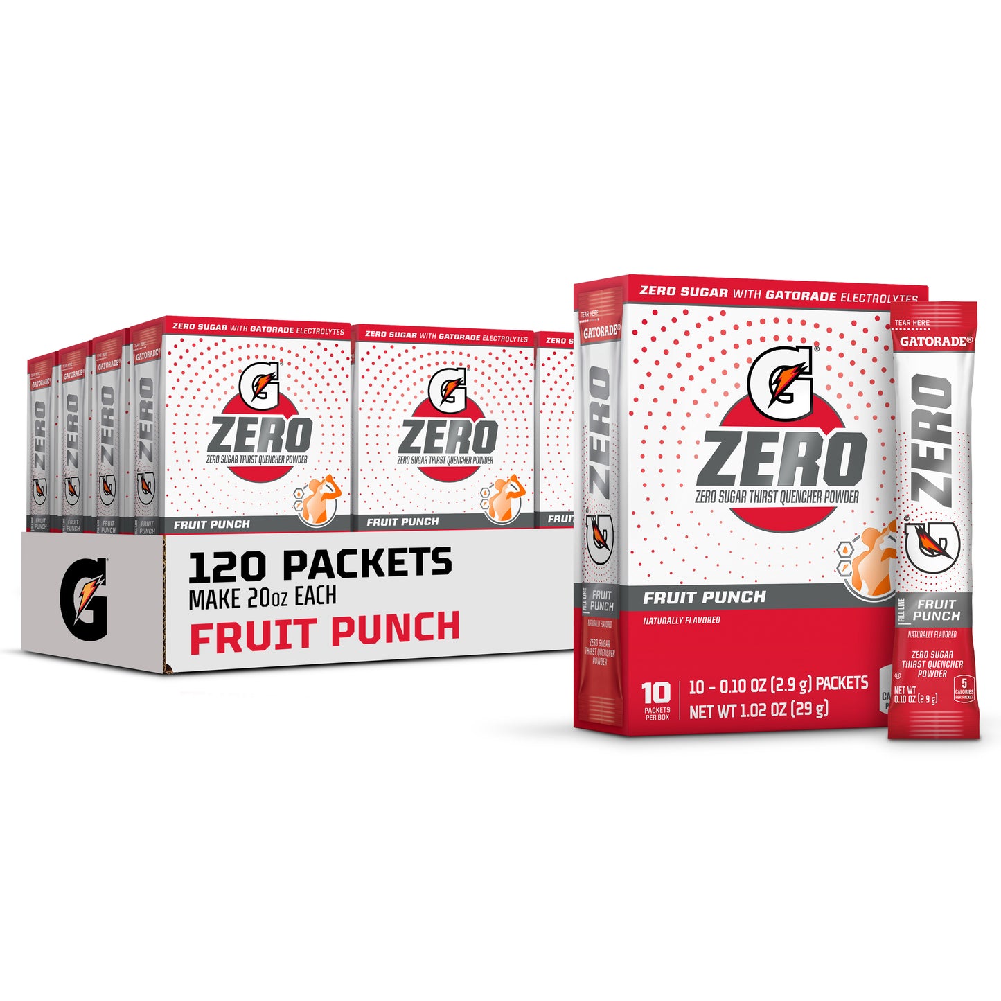 Gatorade G Zero Powder Fruit Punch 10 Count-CS