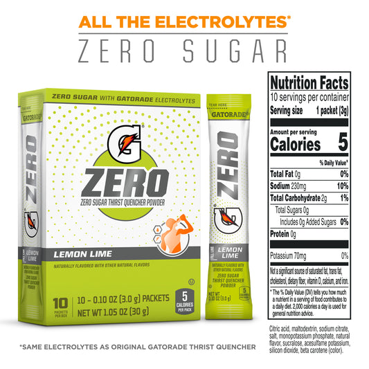 Gatorade Zero Powder Lemon Lime | 120 pack
