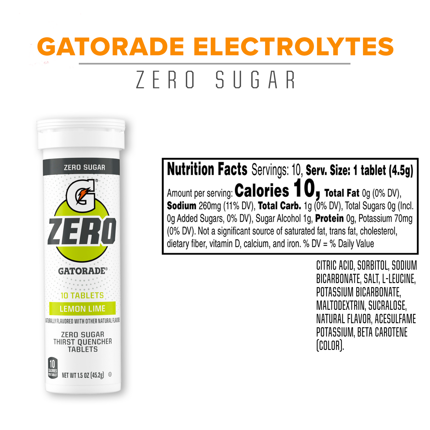 Gatorade Zero Tablets Lemon Lime | 8 pack